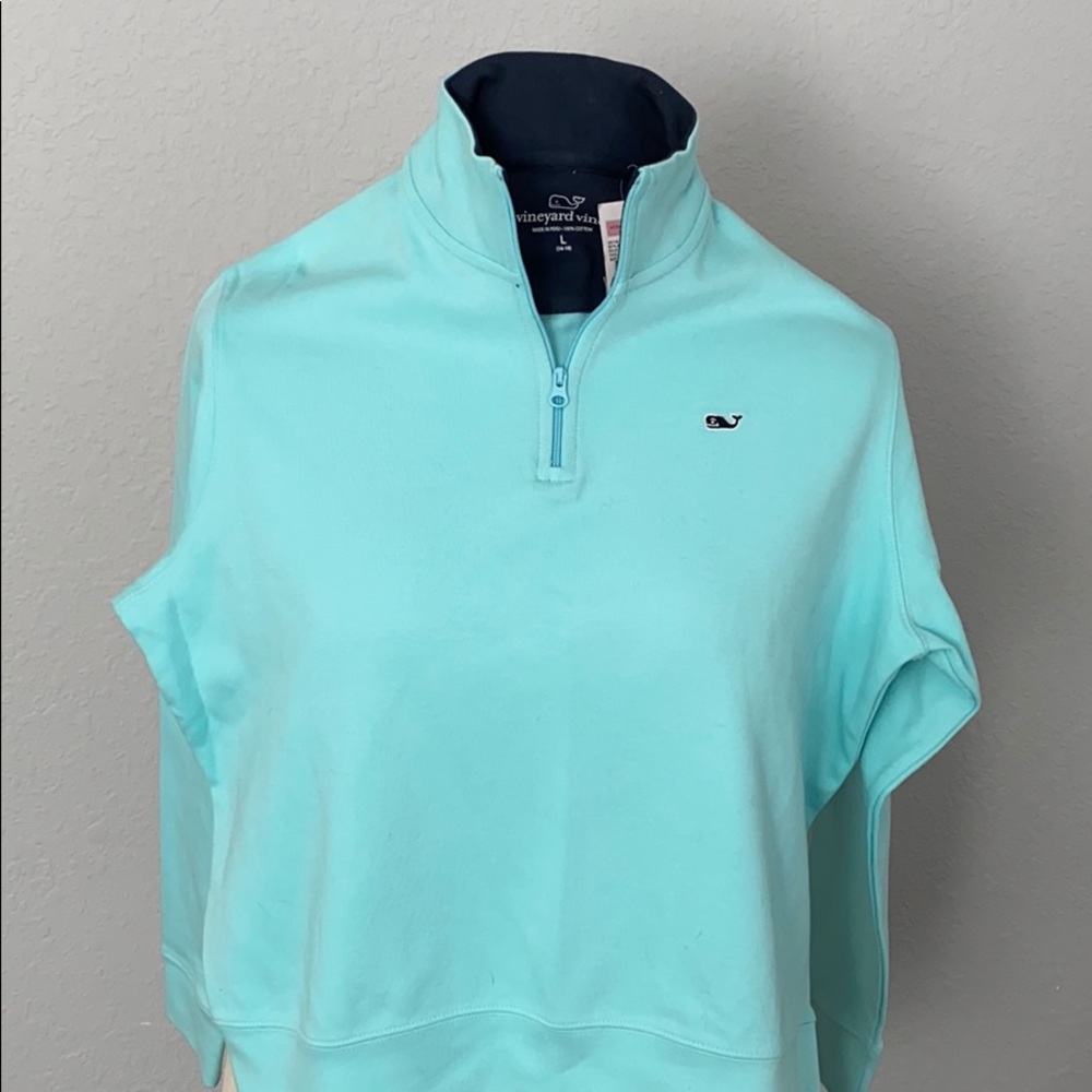 Aqua color vineyard Vines pull over